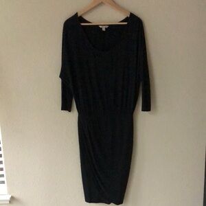 Banana Republic Black Knit Scoop Neck Dolman Sleeve Dress Size M